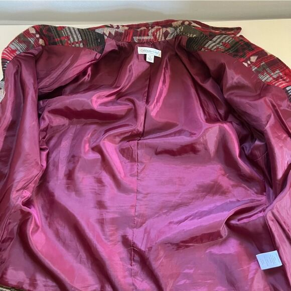 Coldwater Creek Aztec Jacket Blazer Wool Lined Red Size 12 Western Southwestern - Picture 9 of 9